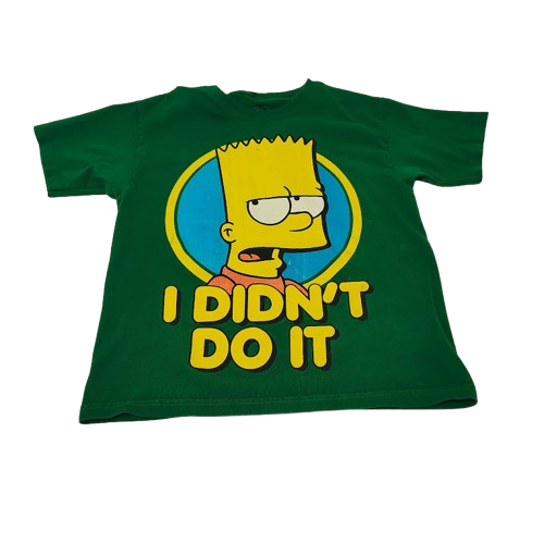 Bart Simpson Vintage Child's Tee Shirt Large 10/12 Green ! Read Discription ! - Picture 1 of 11