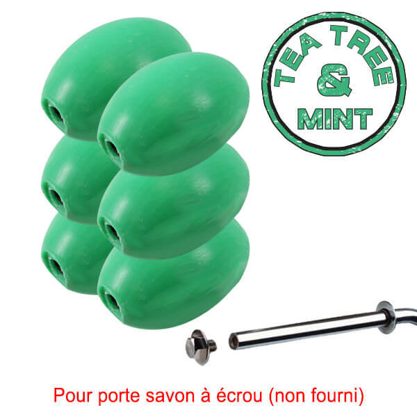 Savon rotatif vert Provendi pour porte savon mural pack de 6 pièces cuisine et garage