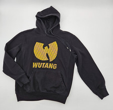 Vintage Wu-Tang Brand Limited Clan Hoodie Sweatshirt Size Large Black Yellow Y2K