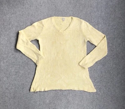 L.L. BEAN Damen Vintage Pullover Langarm Strick Gr. L Logo Stretch 13706 Gelb - Bild 1 von 4