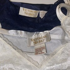 Vtg Victoria  s Secret Satin Lace Camisole Tank Tops Set Of 2 Med