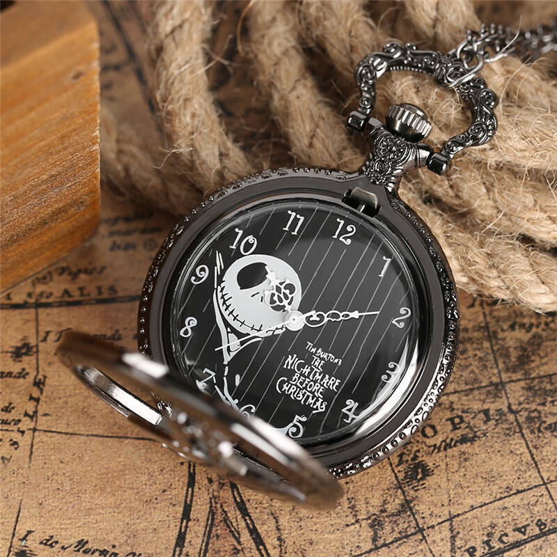 Orologio da Tasca Notte Prima di Natale Collana per Uomo Donna Cartoni Animati Zucca Regali foto 3