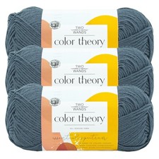  3 Pack Lion Brand Yarn 619-109W Two of Wands: Color Theory Yarn, Stonewash