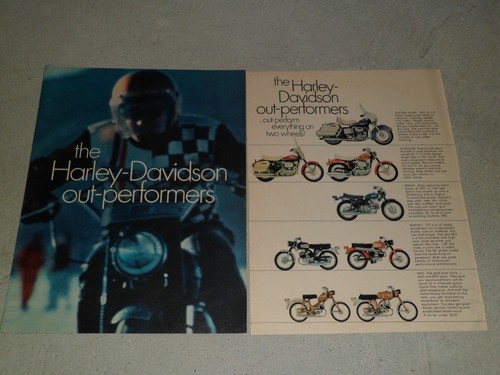 VARIOS ANUNCIOS DE MOTOCICLETA HD HARLEY DAVIDSON DE LA DÉCADA DE 1960/ARTÍCULOS COLOR/BLANCO Y NEGRO - Imagen 10 de 25