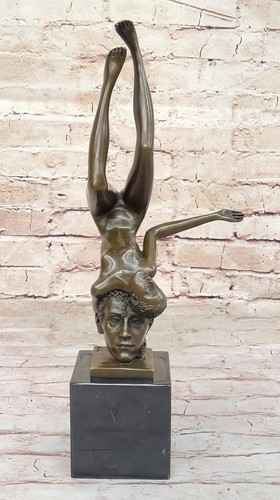 Surrealist Bronze Sculpture of Upside Down Nude Female Figure Conjoined Head - Picture 4 of 10