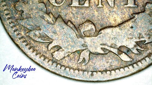 1878 Indian Head Cent - Improper Alloy Mix Wood Grain Woody - Rare Error Coin - Picture 10 of 16