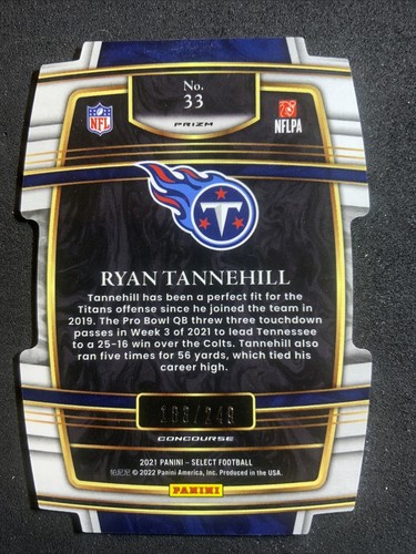 2021 Panini Select Orange Prizm Concourse /249 Die-Cut Ryan Tannehill #33 - Bild 5 von 6