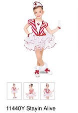 A Wish Come True Dance Costume 11440 "Stayin Alive" Tap, Red, XSC