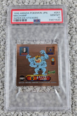 1998 Pokemon Japan Amada Super DX Sticker Machamp #D57 PSA 10 Gem