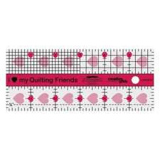Creative Grids I Love My Quilt Friends Mini Quilt Ruler 2-1/2in x 6in - CGRQF26