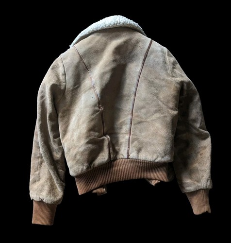 Vintage Casual Corner Tan Leather Coat Sherpa Lined Women's 7-8 - Picture 3 of 3