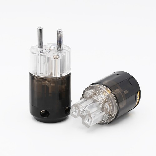 Pair Audio Gold Plated EU Schuko Plug IEC 320 C13 Connector for HiFi Power Cable - Bild 9 von 31