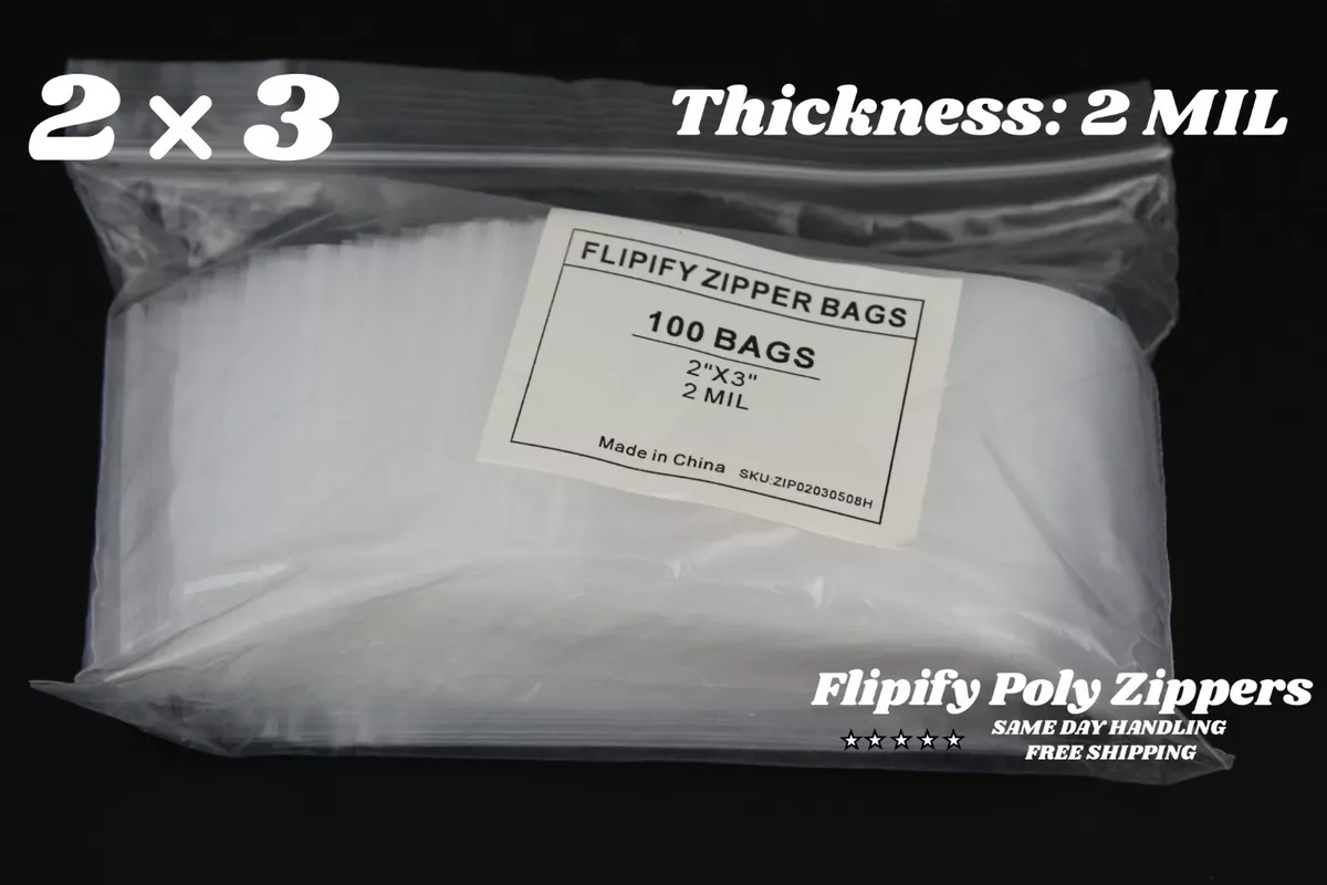 2x3 Clear 2 Mil Small Plastic Bags Mini Zip Baggies Jewelry Top Lock  Reclosable