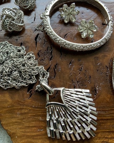 Trifari Crown Trifari Silvertone Jewelry Lot Including Alfred Philippe Vintage - Picture 16 of 23