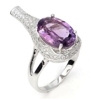 Mineralien Und Edelsteine. Ring Amethyst Silber 925.