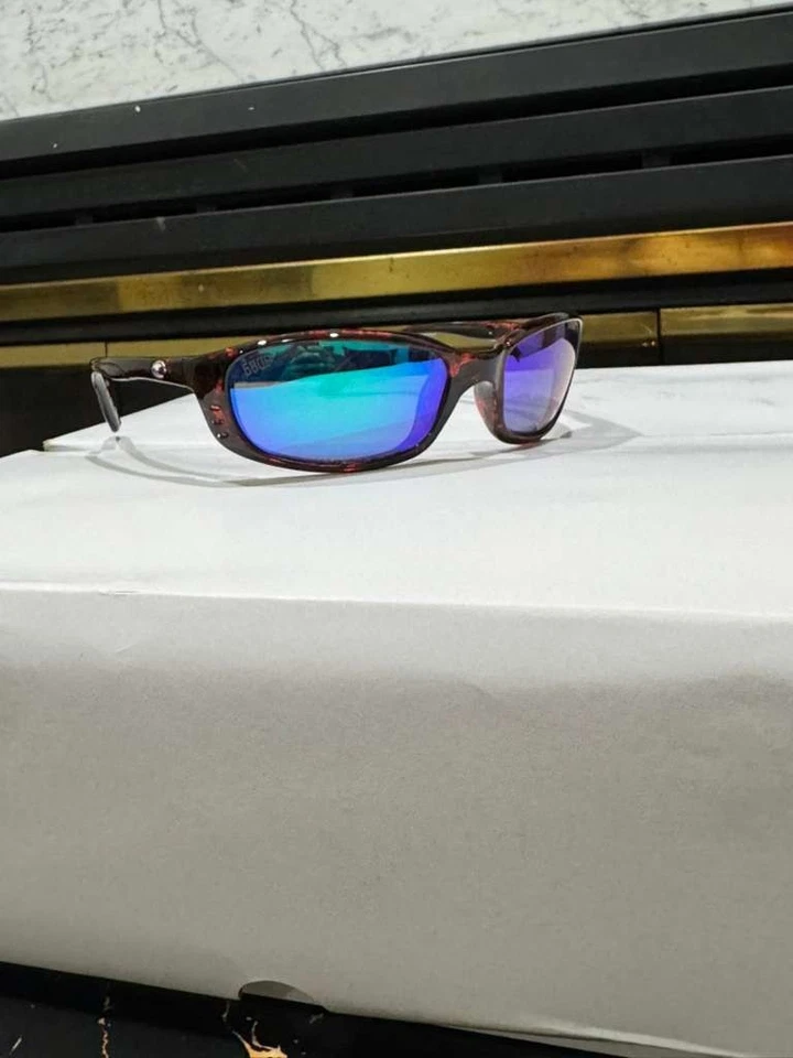 Costa del Mar Brine Tortoise Shell Frame &Blue Mirror Polarized Sunglasses 580P - Image 2 of 4