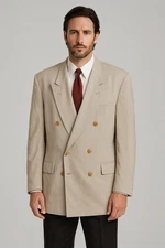 vintage 90s GIORGIO ARMANI double breasted blazer jacket 42R 100% wool beige