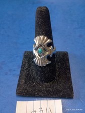 Vintage Native American Sterling With Turquoise Ring size 8 3/4