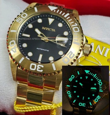 Invicta - GRAND DIVER - Gold Plated LUME Bezel Automatic NH35A - mens watch Pro