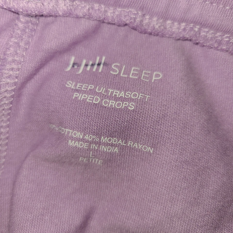 2843) Pantalones morados nuevos sin etiquetas J JILL grandes petite Sleep Ultrasoft Piped Crops nuevos PL Foto 2 de 4