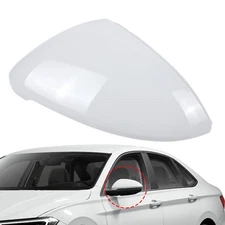 Driver Left Side Mirror Cover Cap White With Turn Signal For 2019-2024 VW JETTA