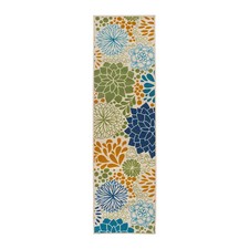 World Rug Gallery Modern Floral Circles Flatweave Indoor/Outdoor Area Rug