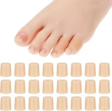 24 Pcs Silicone Toe Sleeves, Soft Gel Protector Toe Cushions Cuttable Pinky Toe