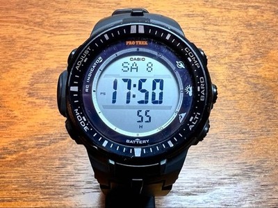 Casio PROTREK PRW-3000 Outdoor Triple Sensor Solar Watch Used From Japan