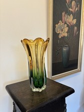 Echte Murano Glas Vase Blumenvase Vintage 27cm