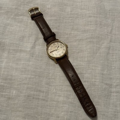 Timex Gents Easy Reader Indiglo Watch Brown Leather Strap Original TW2P75800