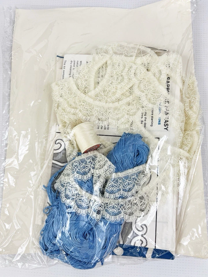 The Creative Circle 2316 Sapphire Fantasy Embroidery Kit Blue Vintage New - Image 4 of 4