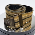 Vintage Poland Polish WW2 WWII Belt Striped Brass Eagle Olive Military