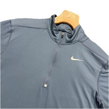 Nike Dri-FIT Running Pullover Mens L Blue 1/4 Zip Long Sleeve Performance 683485