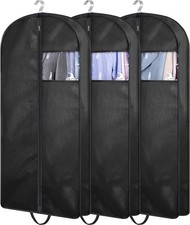43" Suit Bags for Closet Storage and Travel, Gusseted Hanging Garment Bags for