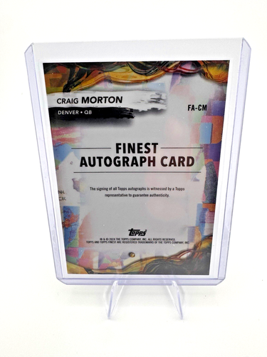 CRAIG MORTON 2024 TOPPS FINEST BLUE REFRACTOR AUTO #FA-CM RC 06/99 DENVER - Picture 2 of 2