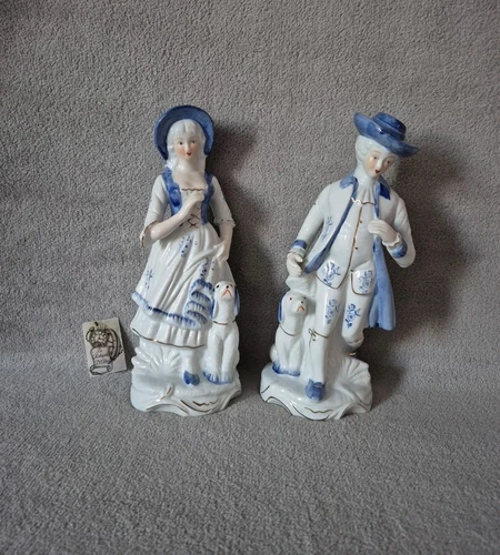Marquis couple with their porcelain dogs