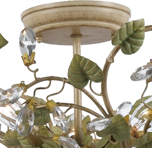 Josie 5-Light Semi Flush Mount in Champagne Green Tea Finish - Picture 3 of 9