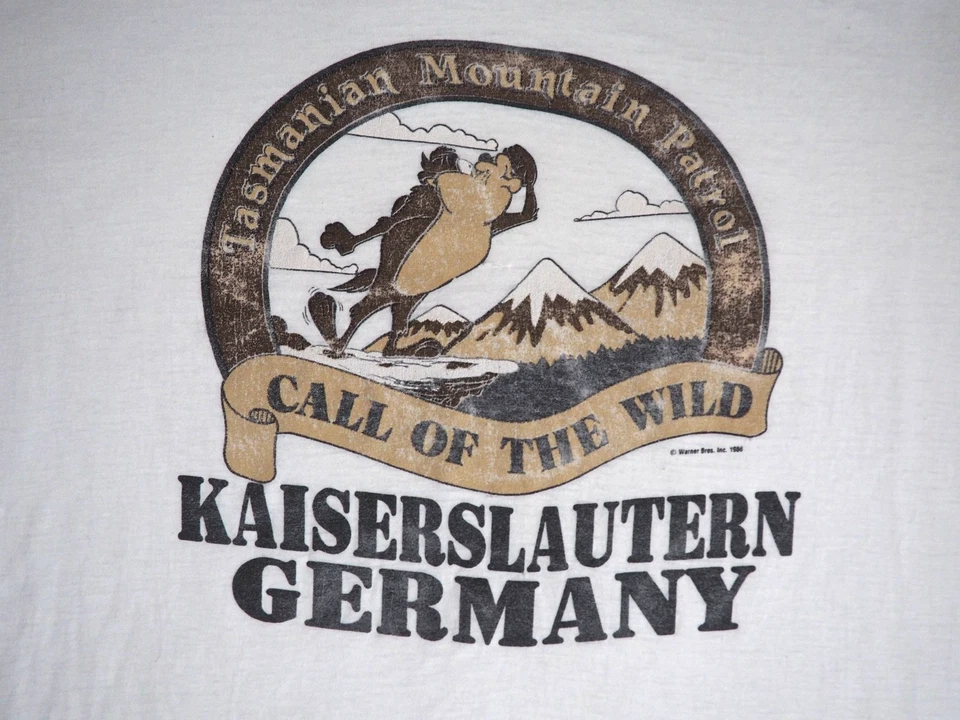 Camiseta De Colección Años 80 Artex Looney Tunes Taz Alemania Alpes Arte Blanca Para Hombres 2XLT Foto 3 de 4