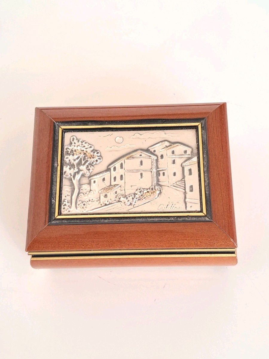Vintage Jewelry Box Sterling Silver 925 Wood Signed ACCA