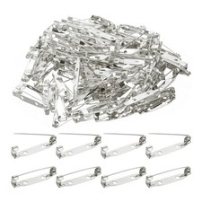 120 St&uuml;ck Sicherheitsnadel 30mm Wei&szlig; Silber Broschen f&uuml;r Craft mit Loch