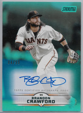 2025 Topps Stadium Club Brandon Crawford On Card Auto Turquoise 4/99 Giants