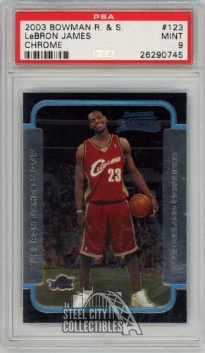 LeBron James 2003-04 Bowman Chrome Rookie Card #123 PSA 9