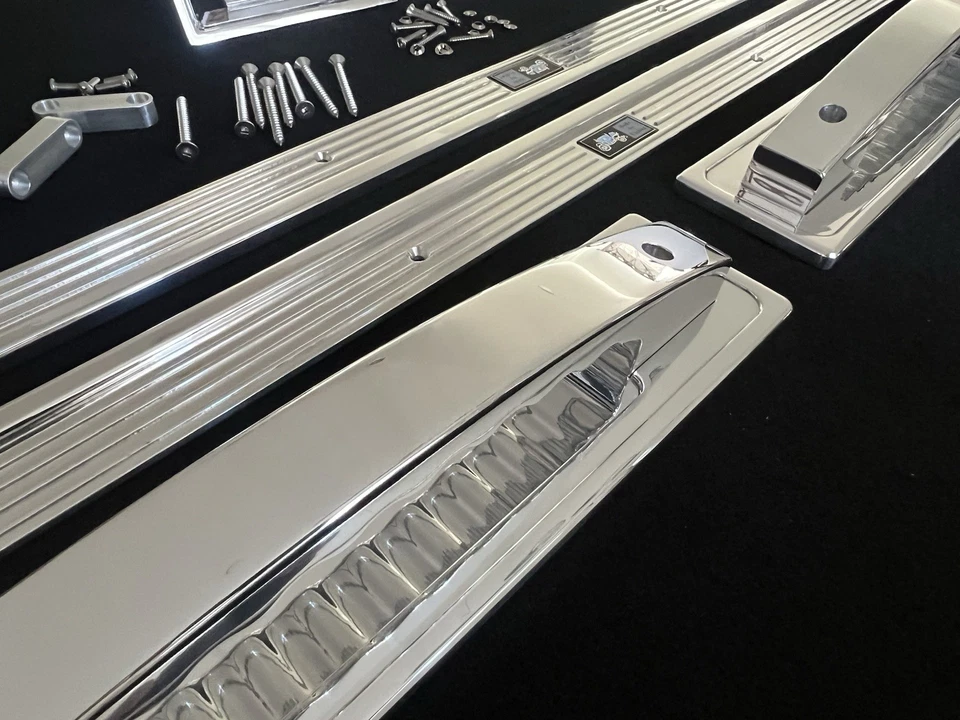 1980-1987 Chevy Caprice 2 portas cupê tarugo kit de porta de alumínio polido 8 peças - Imagem 3 de 4