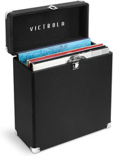 Victrola Vintage Style Vinyl Record Storage and Carrying Case BLACK