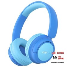 BTH22 Kids Bluetooth Headphones, 60H Play Time, USB C Fast Charging, A-Blue