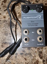 FlightCom IIsx Voice Activated Intercom SR4, Uses 9v Battery, Tested