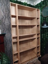 IKEA White Stained Oak Billy Bookcase &2x Benno CD Storage Shelves Shelving Unit