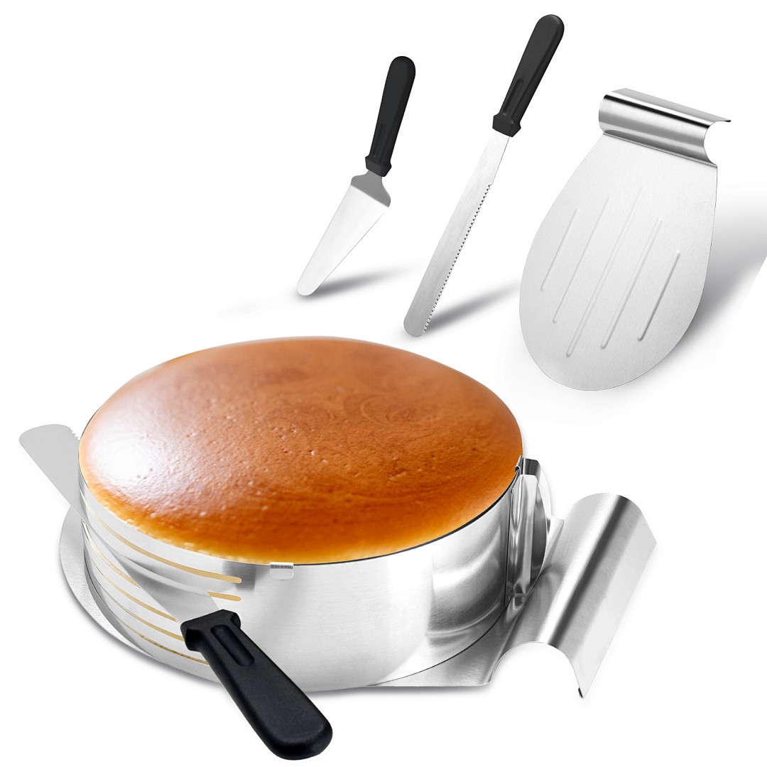 4tlg Torten Set Profi Kuchen Boden Edelstahl Backzubehör Küchenzubehör Messer