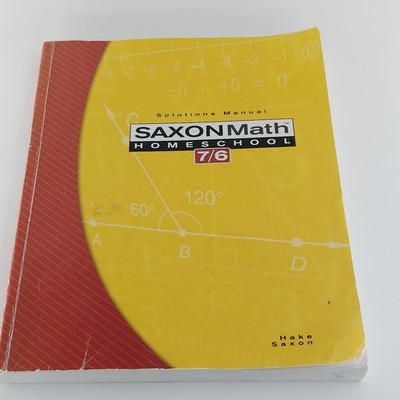 Saxon Math 7/6, Homeschool Edition: Solutions Manual - Paperback - GOOD