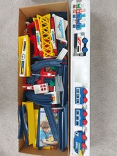 Vintage Tomy Train 4 Train Set Blue Red Railway Track Bundle w777
